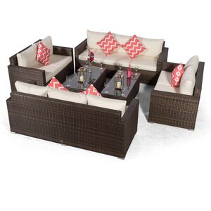 Sydney 10 Seater Rattan Sofa Set with 2 Coffee Tables