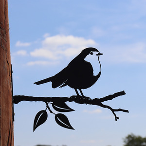 Robin Branch Silhouette Decoration