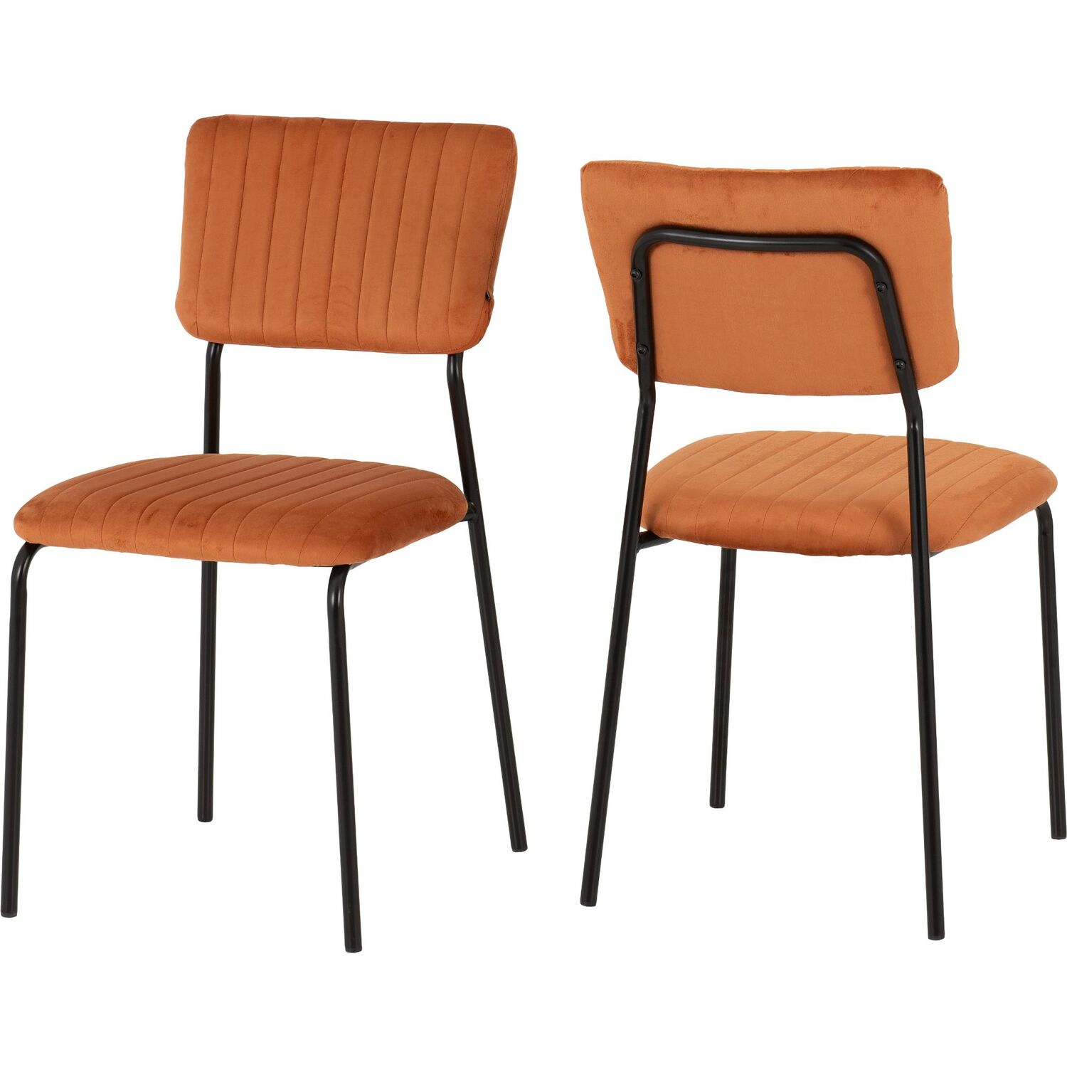 Sheldon Round Glass Top Dining Set - Burnt Orange Velvet