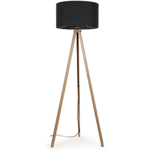 Barbro Wooden Tripod Floor Lamp with Drum Shade