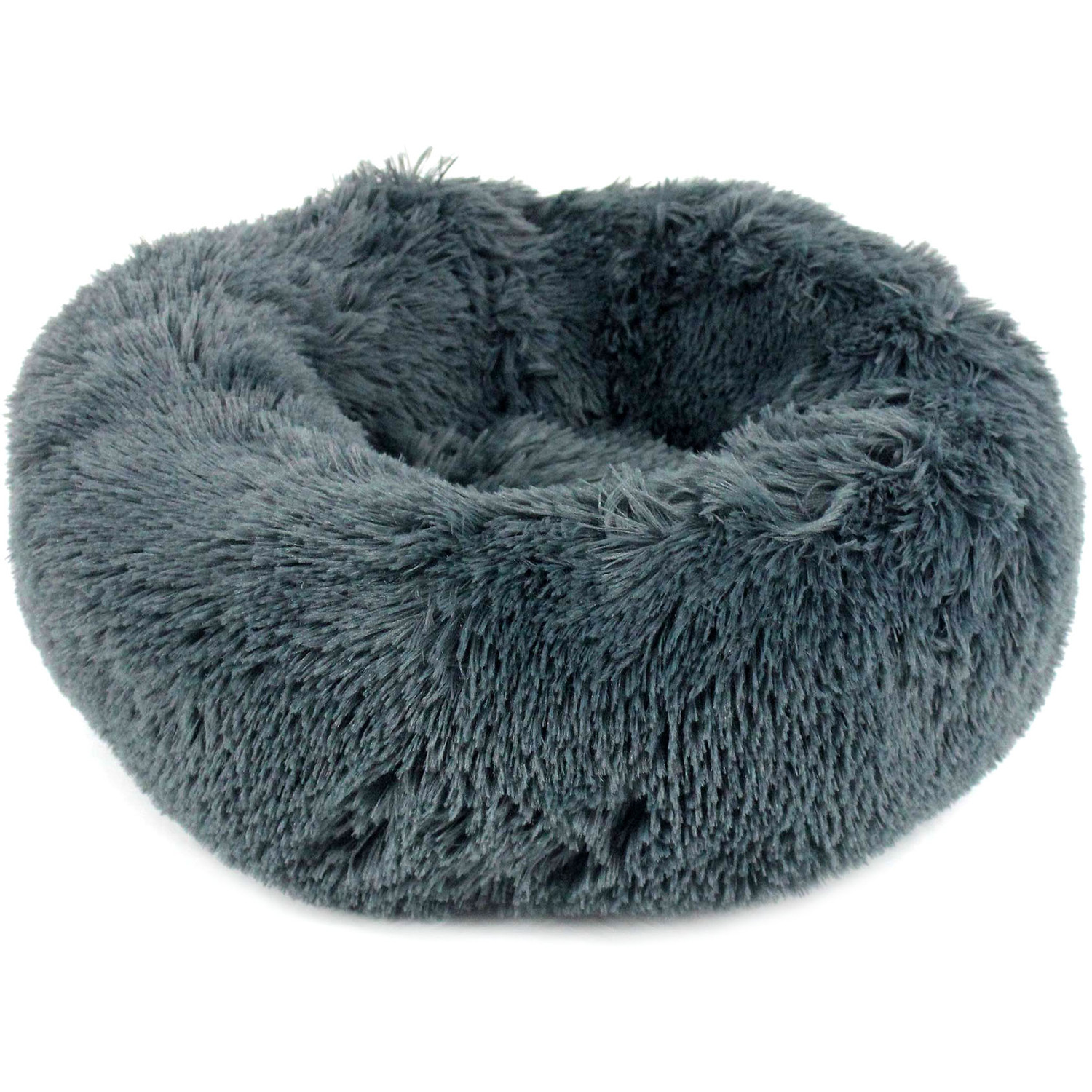 Fluffy Dog Bed in Dark Grey
