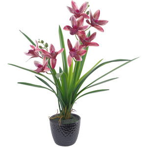 Large Dark Pink Artificial Orchid in Ceramic Planter
