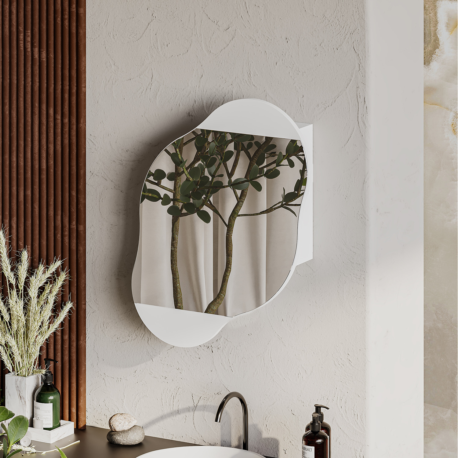 Image of Cloud Bathroom Wall Mirror Storage with&hellip;