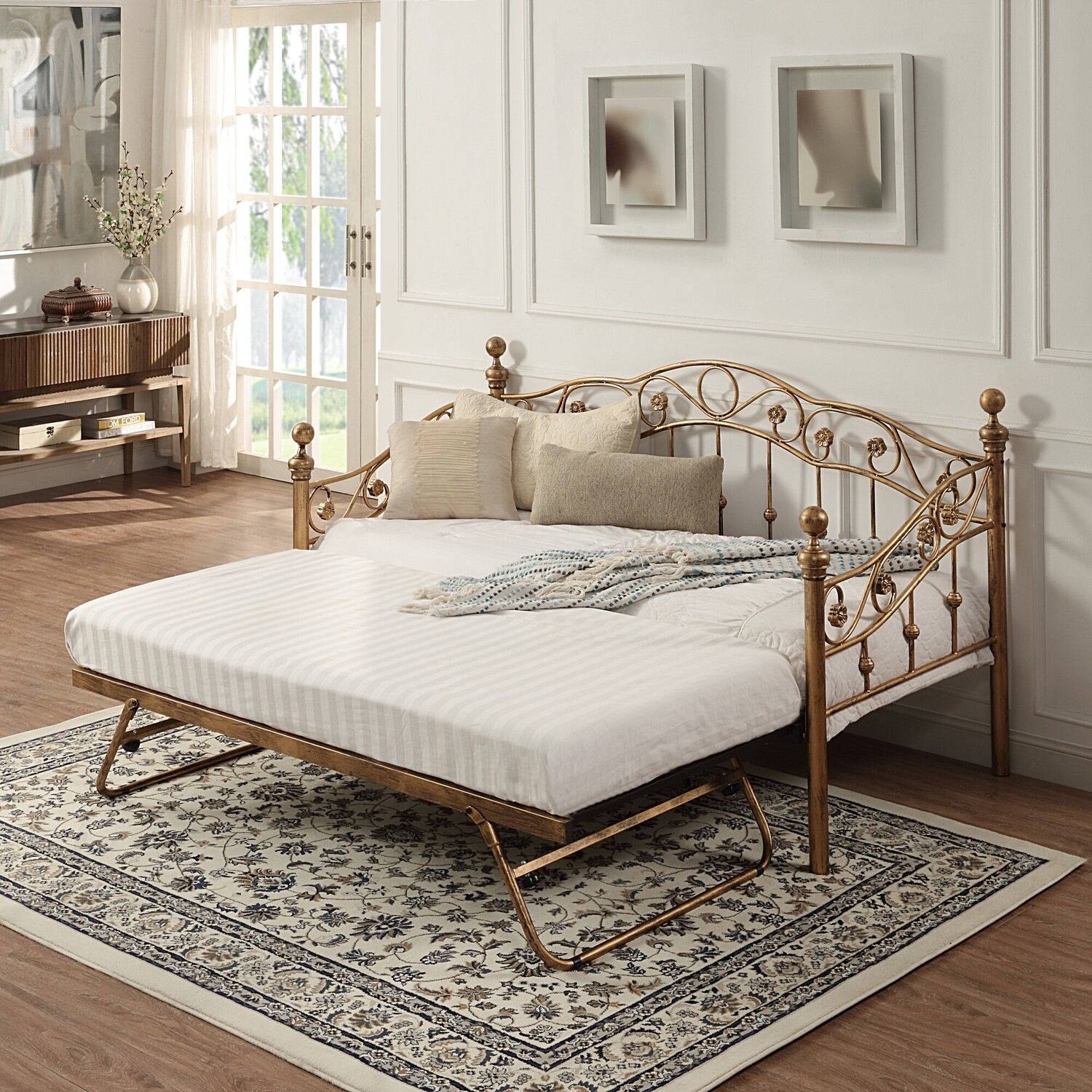 Essendon Antique Day Bed Frame with Trundle