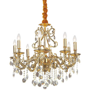 Gioconda  8 Light Crystal Chandelier Antique Gold Finish, E14