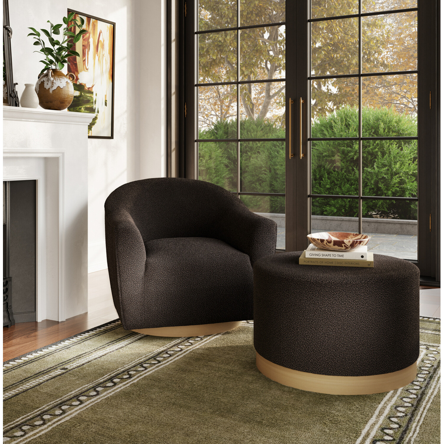 Daphne Swivel Chair - Black