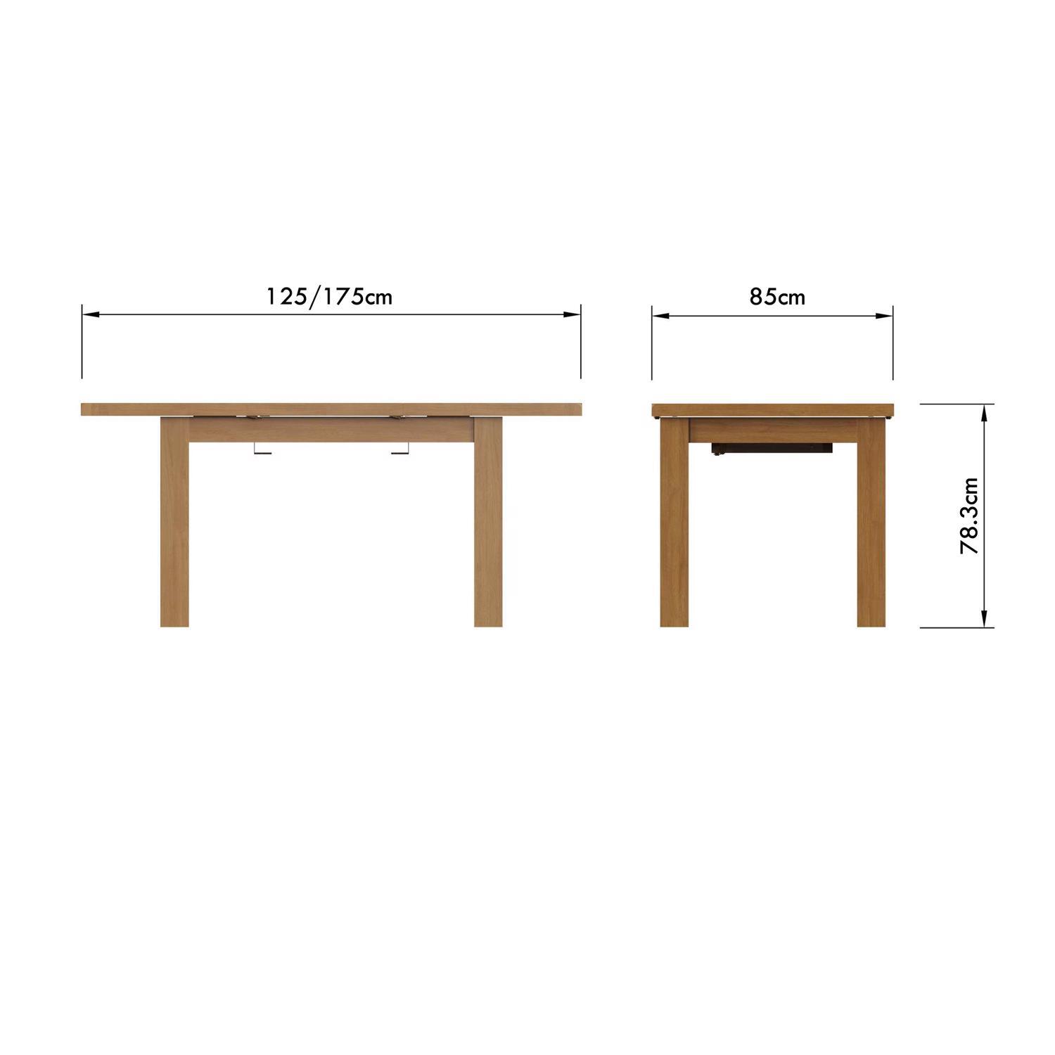 1.2m Extending Dining Table Natural Oak