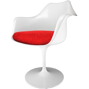 White Tulip Armchair with Textured Cushion