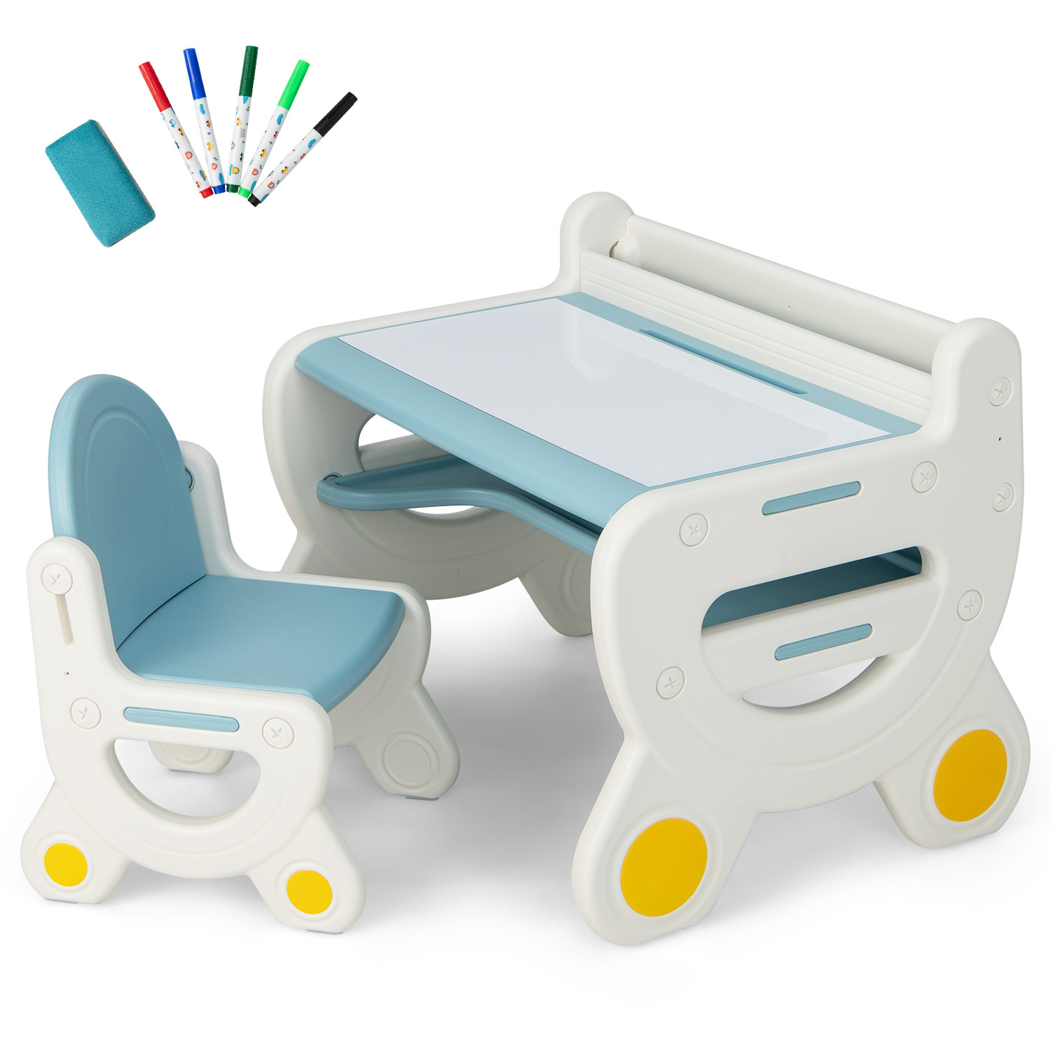 Kids Art Table And Chair Set - Blue