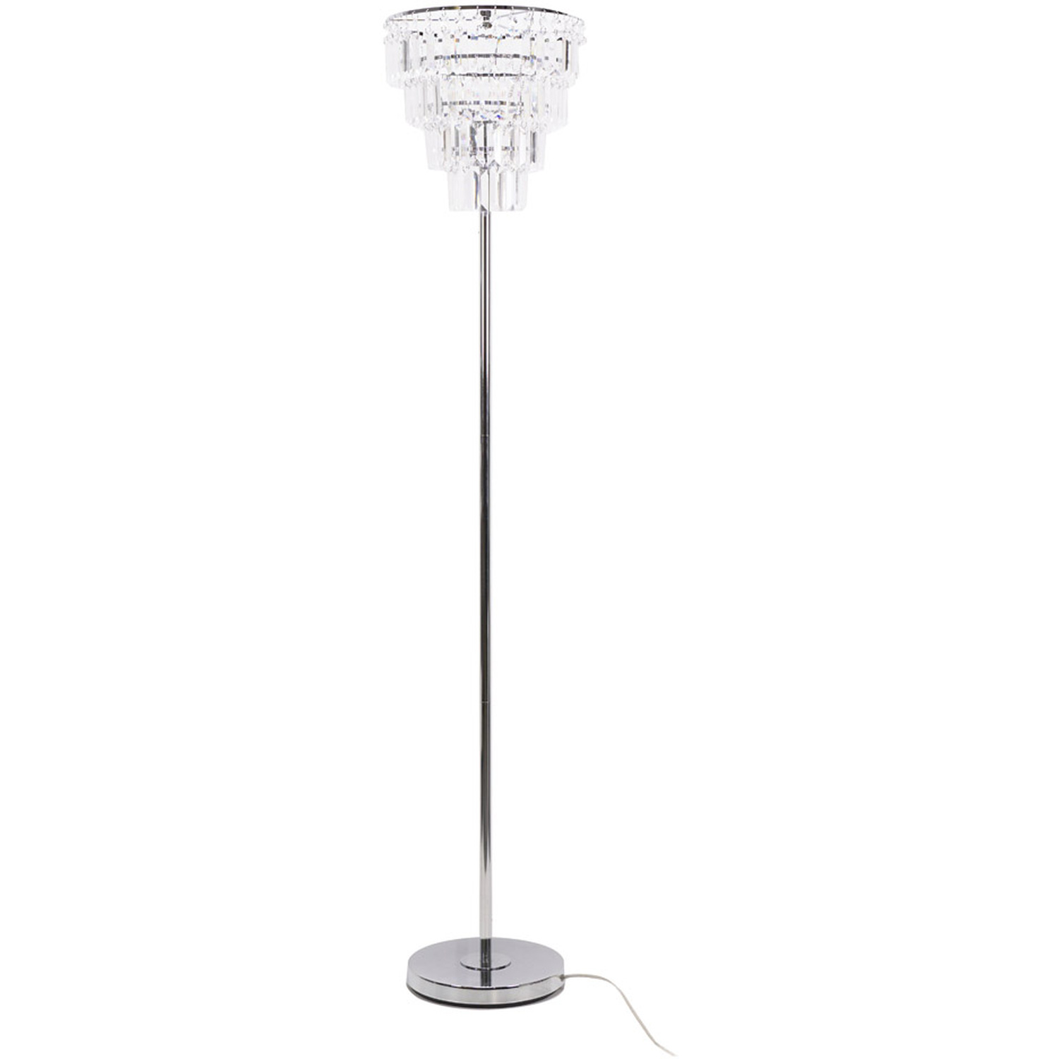 Kelsks Acrylic Jewel Droplets Shade Chrome Freestanding Floor Lamp with LED Bulb - Silver
