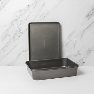 MasterClass Non-Stick Set Roasting Pan 34x26x7cm  Baking Tray 35x25x2cm