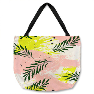 Green Leaves On Brush Strokes Tote bag