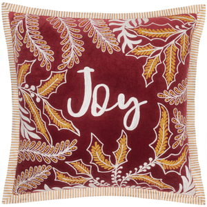 Winter Joy Embroidered Cushion