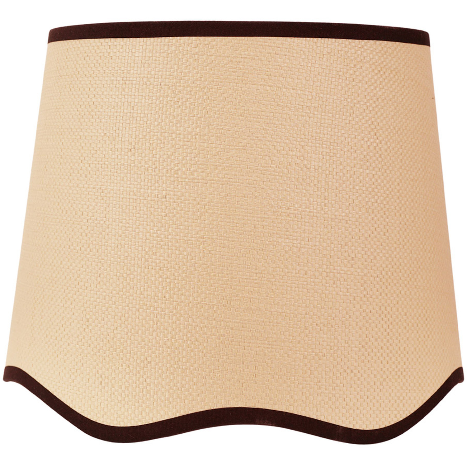 Dutton Large Natural Fabric Scallop Edge Lamp Shade with LED Bulb - Black