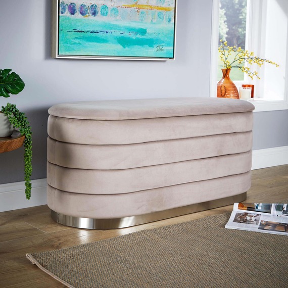 Home Source Cake Velvet Single Ottoman