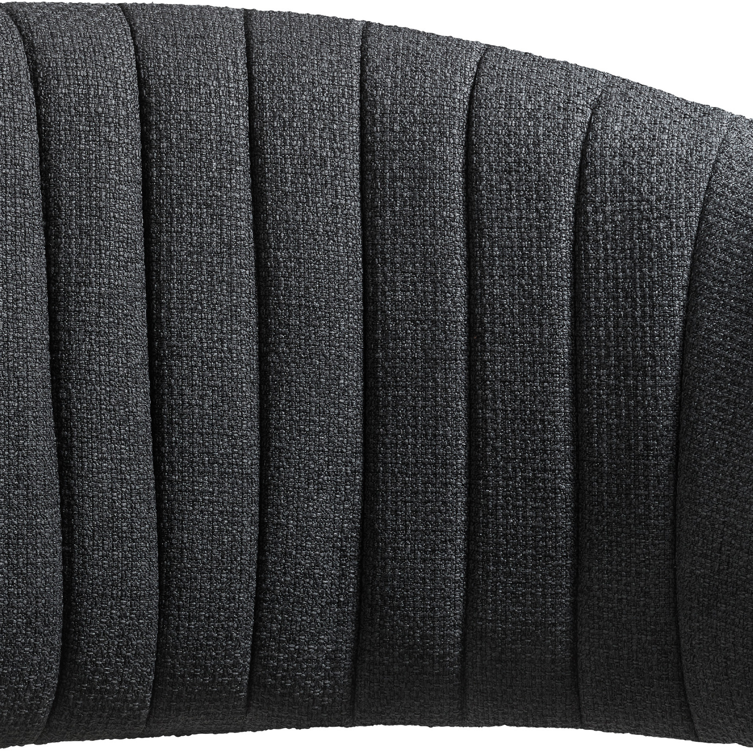 Dining Chair Bedano - Padded Woven Fabric Armchair - Black 6