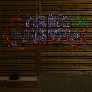 Hanging Merry Christmas Sign with 938 LEDs