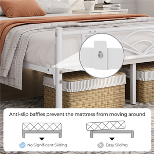 White / Double Metal Bed Frame with Cloud Design shot 7217621