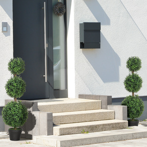HOMCOM Set of 2 Decorative Artificial Plants in Pot Green