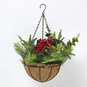 Artificial Winter Woodland and Eucalyptus Hanging Basket