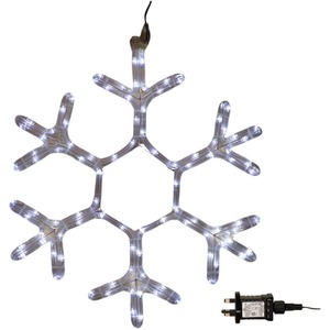 Light up Hanging Christmas Snowflake Rope Light with White LEDs