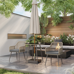 Outsunny Rattan Garden Dining Set with Cushions