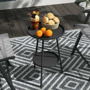 Outsunny 2-Tier Round Garden Table