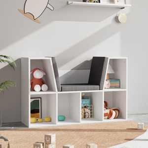 Kids Bookcase with Cozy Reading Seat