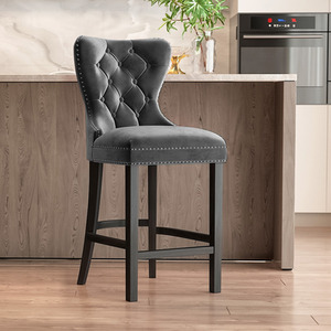 Velvet Counter Height Upholstered Bar Stools