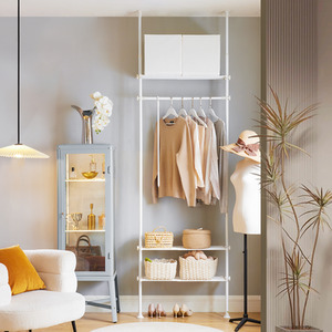 White Adjustable Clothes Shelf System shot 7754320