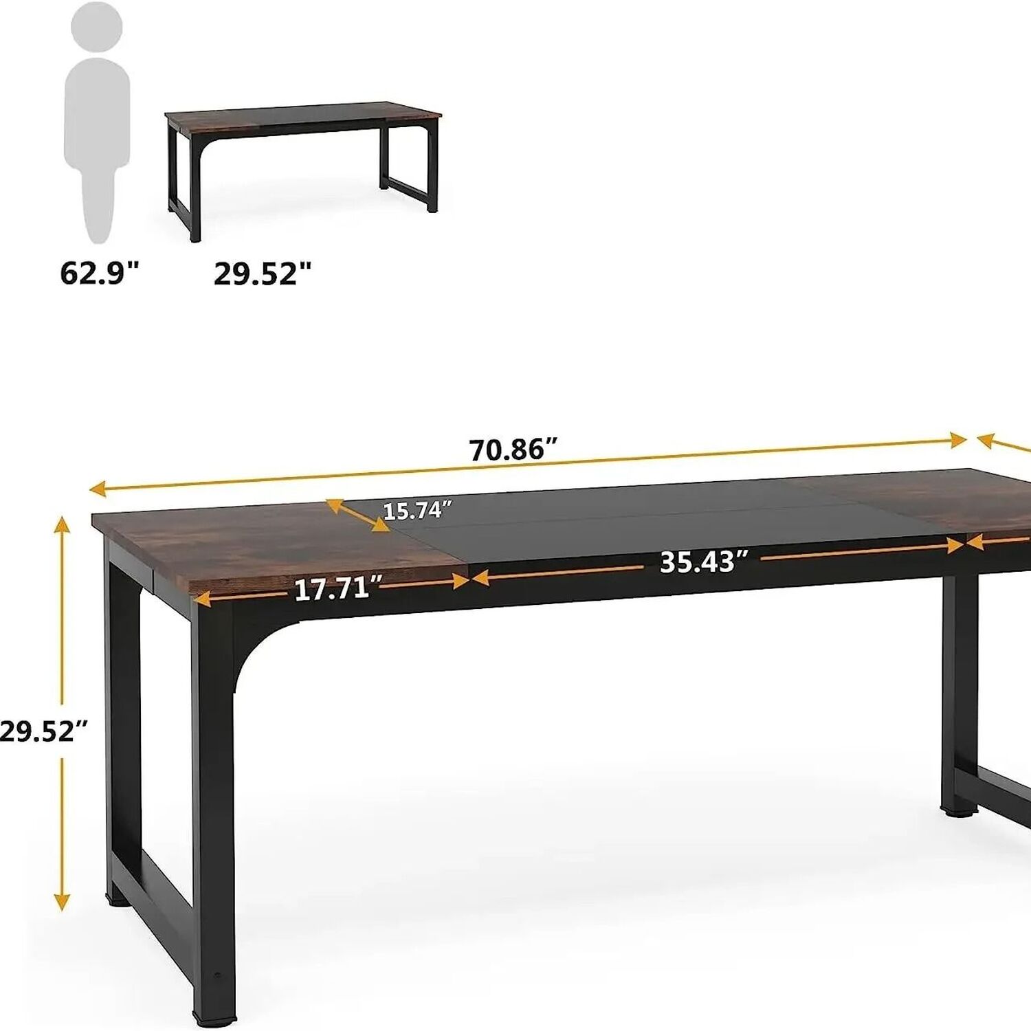 Modern Wooden Computer Desk - White 78 5cm