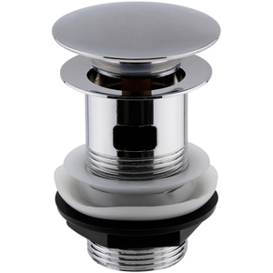 Round Push Button Basin Waste Slotted Chrome