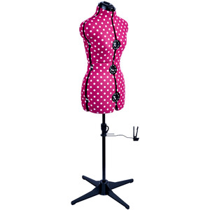 Cerise Polka Adjustable Dressmakers Dummy