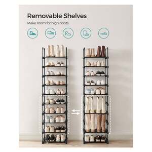 Black SONGMICS 10-Tier Metal Shoe Rack Storage Organiser shot 9047499