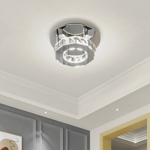 Round Crystal LED Ceiling Light for Hallways and Corridors