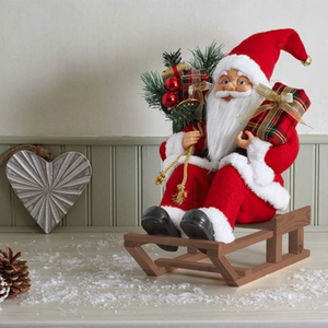 Traditional Santa on Sleigh Christmas Decoration