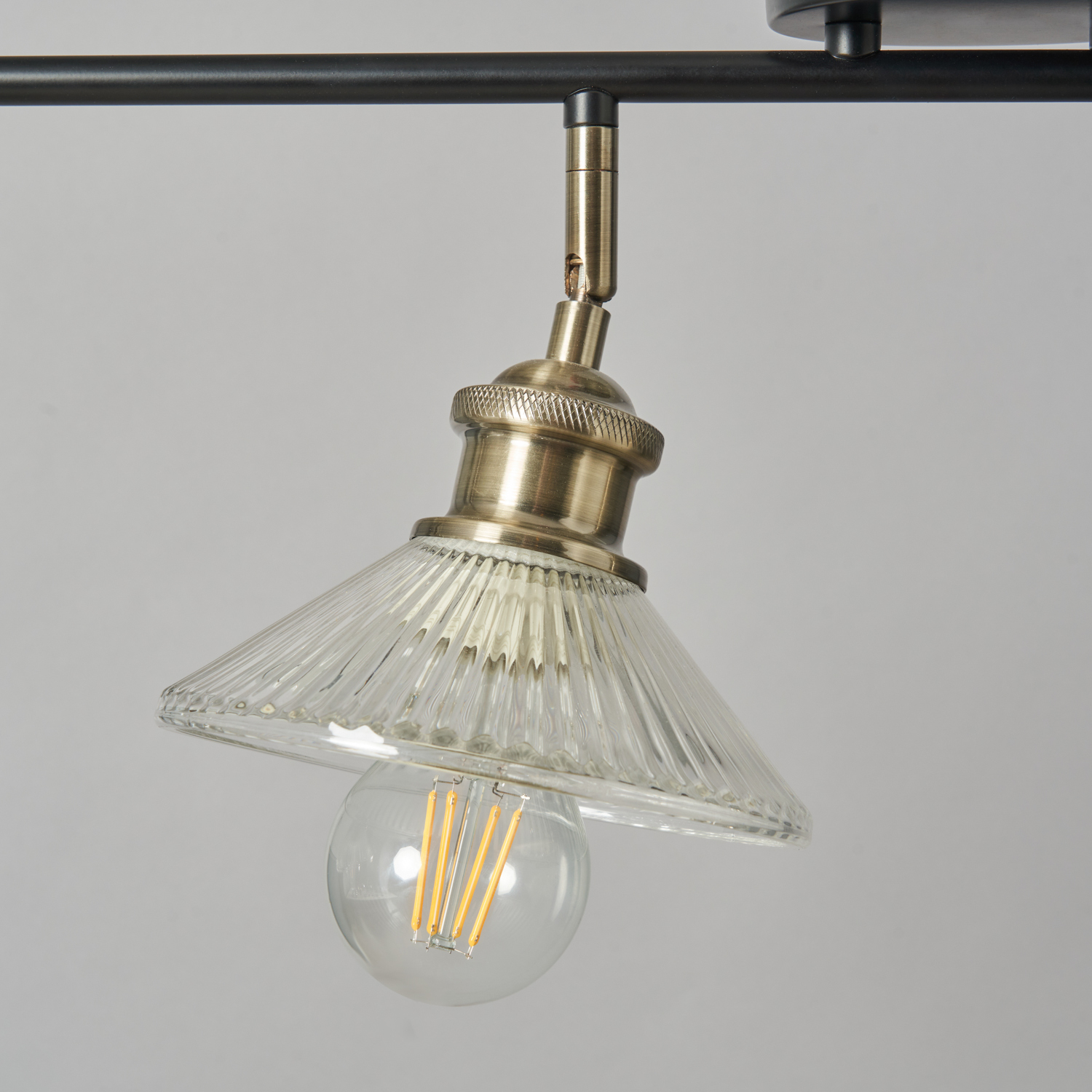 Zeke 4 Light Industrial Spotlight Bar - Antique Brass