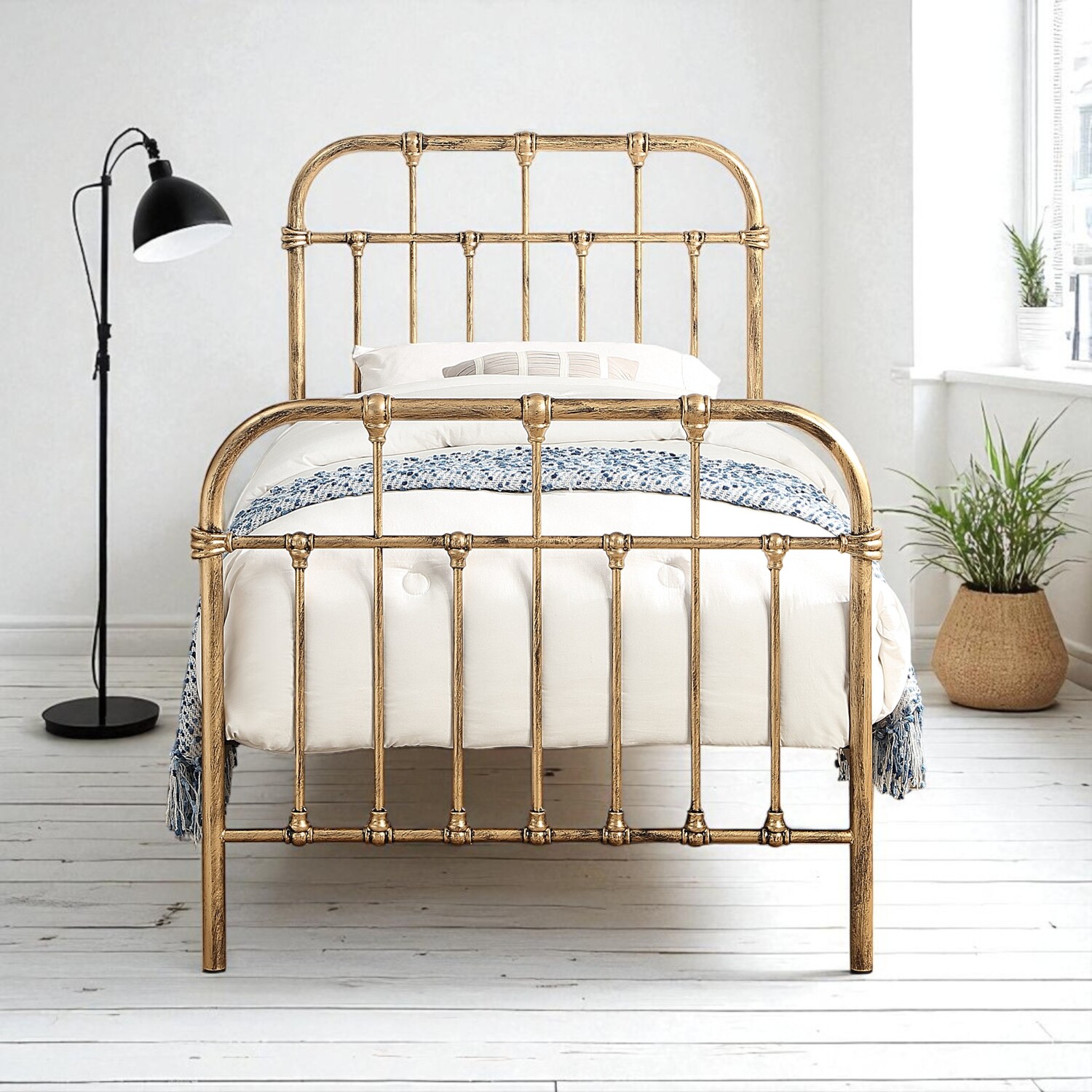 Camden Antique Brass Effect Metal Bed Frame