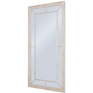 Rustic Washed Wood Window Mirror
