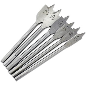 6 Piece Spade Drill Bit Set Carbon Steel Wood and Plastic