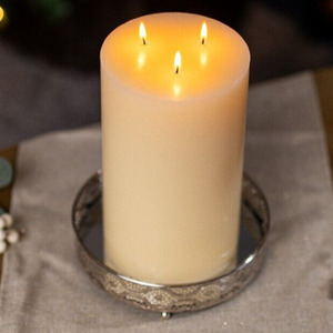 Large Christmas Ivory Pillar Candle