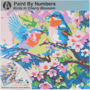 Paint By Numbers Birds In Cherry Blossom Kit