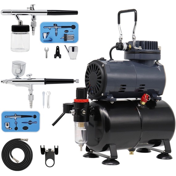 Switzer AS186 Double Action Airbrush Kit Compressor