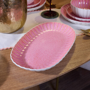 Pink Reactive Glaze Serving Platter