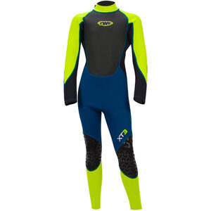 Lime Green Blue / 3-4 Years TWF XT3 3mm Kids Full Length Wetsuit shot 11224486