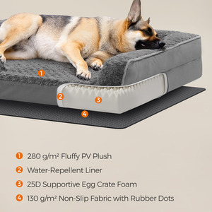 FEANDREA Orthopedic Memory Foam Dog Bed with Removable Cover