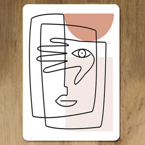 line drawing of face and hand Designer Placemat Set