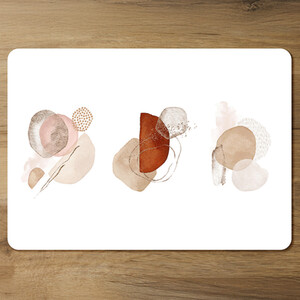 Ivory, beige watercolor Illustration and gold elements Designer Placemat Set