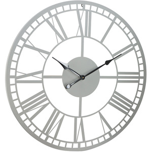 Charles Bentley Malham Round Skeleton Wall Clock Metal Grey