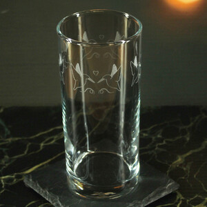 Engraved Set of 4 Hiball 12oz Bird Pattern Design